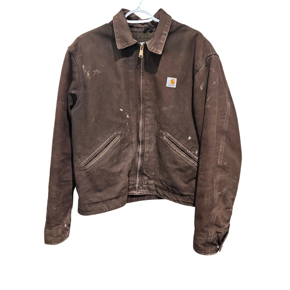 Vintage Carhartt Detroit Jacket Mens Large Brown Blanket Lined J200 DKB USA